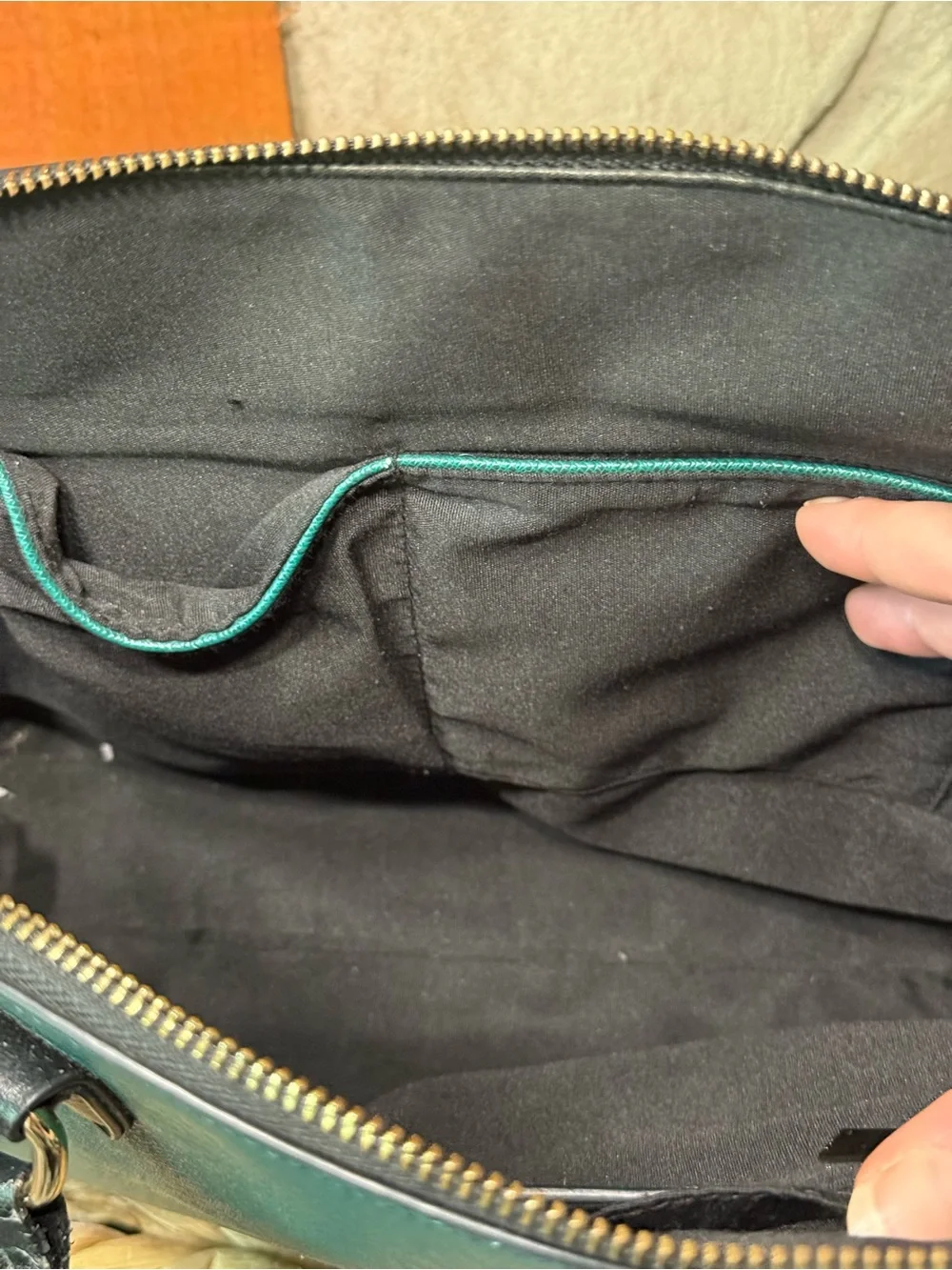 French Galeries Lafayette Emerald Green Structured Dome Handbag & Cross Body